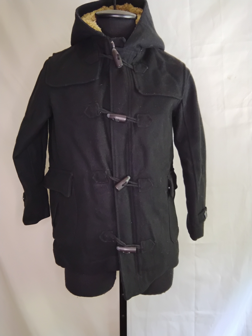 GAP Black Kids' Hooded Duffel Pea Coat